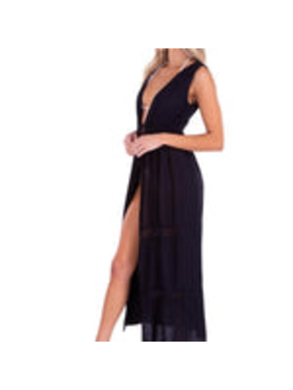 Seaspice Resort Wear Black Sleeveless Bohemian Beach Cover-up Size M